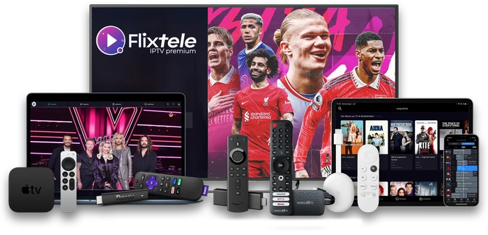 FlixTele TV screen watching Premier-Best IPTV UK ServiceLeague