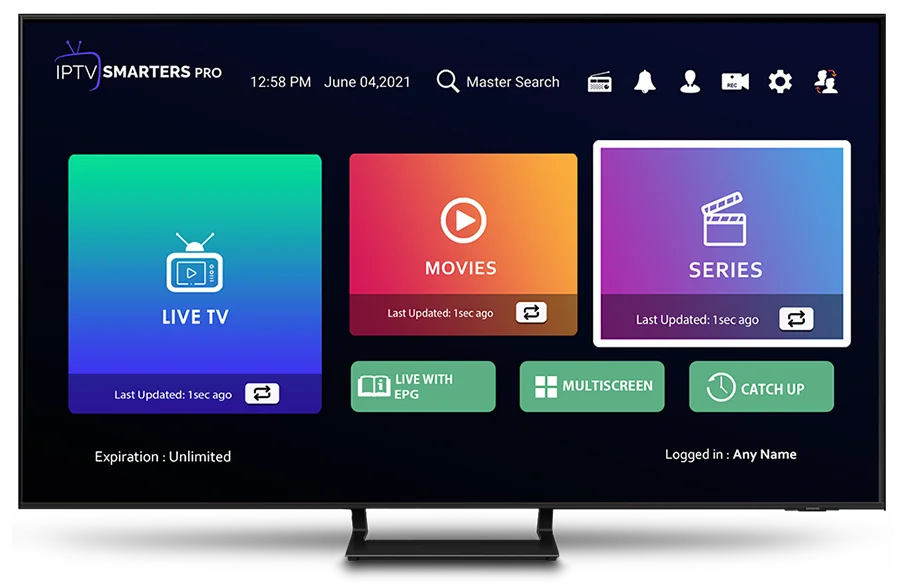 IPTV Smarters Pro TV screen-Best IPTV UK Service